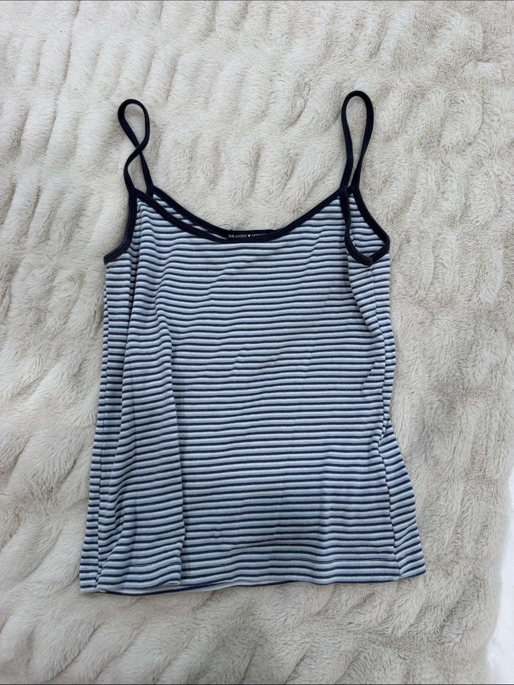 Brandy Melville Black and White Striped Spaghetti Strap Tank